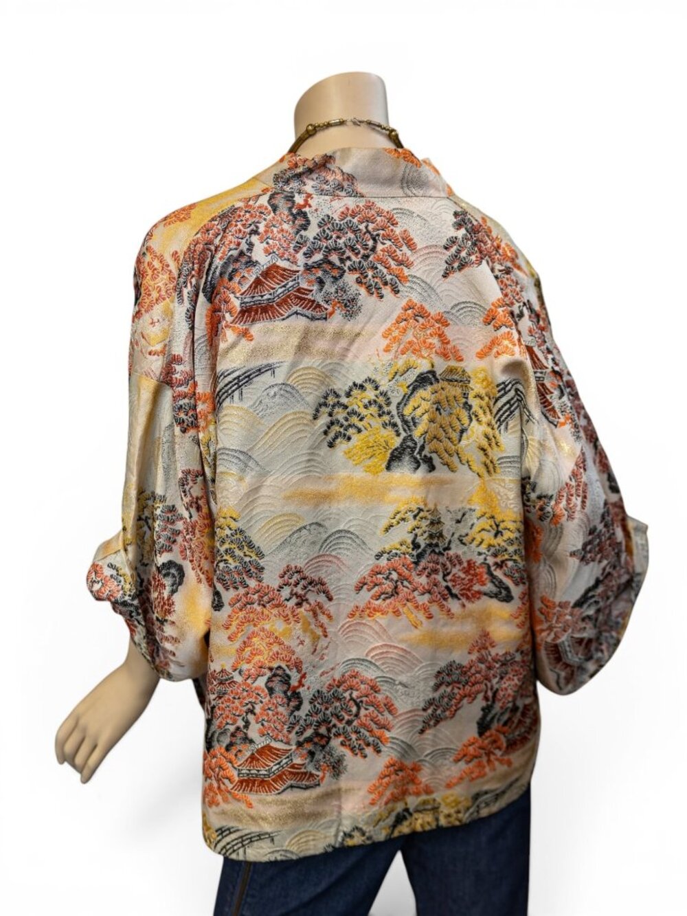 Vintage Silk Brocade Haori Jacket * Modern L–XL - Picture 10 of 11